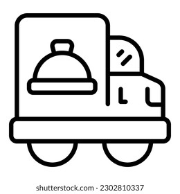 Wedding cake truck icon outline vector. Event service. Manager party