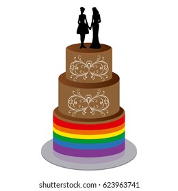 Wedding Cake with Two Woman