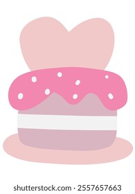 Wedding cake for valentine's day. love day vector illustration.