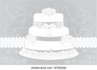 Wedding cake vector. All elements are grouped and separated on layers