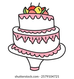 Wedding cake. vector doodle illustration