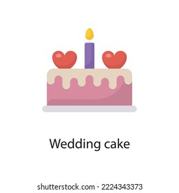Wedding cake Vector Flat Icon Design illustration. Love Symbol on White background EPS 10 File