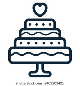 A wedding cake. Vector icon