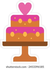Wedding Cake vector icon. Can be used for printing, mobile and web applications.