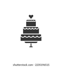 wedding cake vector icon decoration and celebration