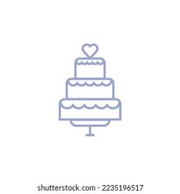 wedding cake vector icon decoration and celebration