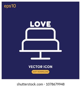 Wedding Cake Vector Icon Illustration For Web And Mobile App.Ui/Ux