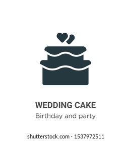 Wedding cake vector icon on white background. Flat vector wedding cake icon symbol sign from modern birthday and party collection for mobile concept and web apps design.