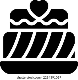 wedding cake Vector illustration on a transparent background.Premium quality symbols.Glyphs vector icon for concept and graphic design.