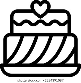 wedding cake Vector illustration on a transparent background.Premium quality symbols.Thin line vector icon for concept and graphic design.