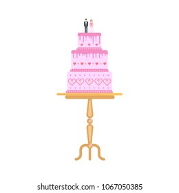 wedding cake vector illustration symbol object. Flat icon style concept design