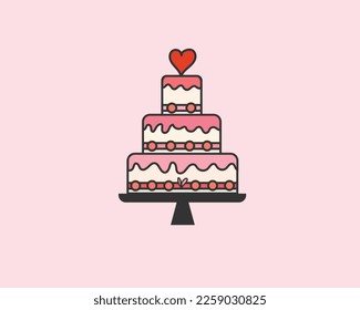 Wedding cake vector isolated illustration