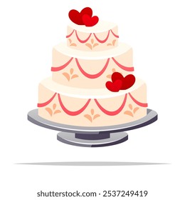 Wedding cake vector isolated illustration