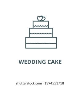 Wedding cake  vector line icon, linear concept, outline sign, symbol