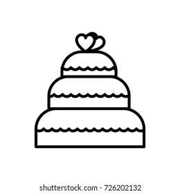 wedding cake  vector line icon, sign, illustration on background, editable strokes
