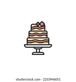 wedding cake vector type icon