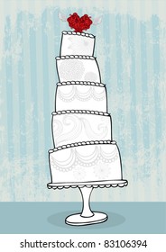 Wedding Cake Vector/illustration