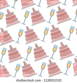 wedding cakes and cups pattern