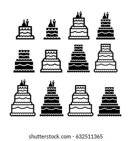 Wedding cakes icons