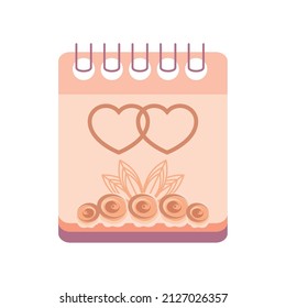 wedding calendar date icon flat