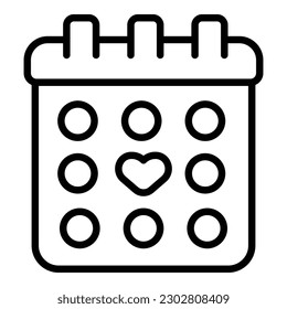 Wedding calendar icon outline vector. Ceremony party. Delivery planner