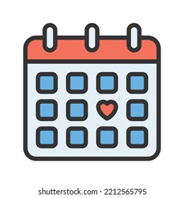 Wedding Calendar icon vector image. Can also be used for Physical Fitness. Suitable for mobile apps, web apps and print media.