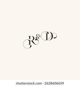 wedding caligraphic logo DR elegancy and beauty in one look with monogram concept letter