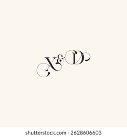 wedding caligraphic logo DX elegancy and beauty in one look with monogram concept letter