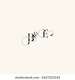 wedding caligraphic logo EB elegancy and beauty in one look with monogram concept letter