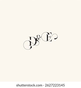 wedding caligraphic logo ED elegancy and beauty in one look with monogram concept letter