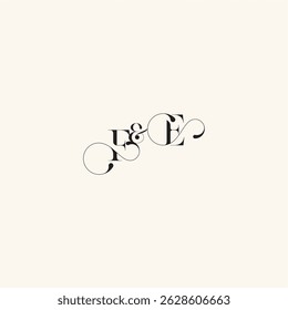 wedding caligraphic logo EF elegancy and beauty in one look with monogram concept letter