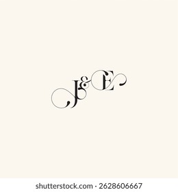 wedding caligraphic logo EJ elegancy and beauty in one look with monogram concept letter