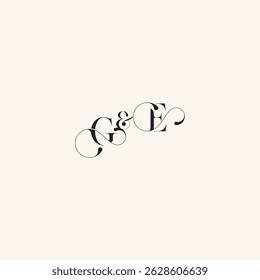 wedding caligraphic logo EG elegancy and beauty in one look with monogram concept letter