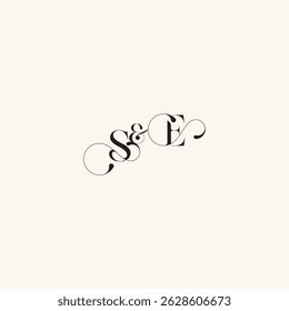 wedding caligraphic logo ES elegancy and beauty in one look with monogram concept letter