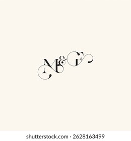 wedding caligraphic logo FM elegancy and beauty in one look with monogram concept letter
