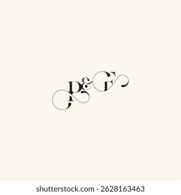 wedding caligraphic logo FP elegancy and beauty in one look with monogram concept letter