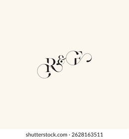 wedding caligraphic logo FR elegancy and beauty in one look with monogram concept letter