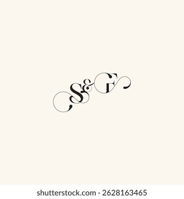 wedding caligraphic logo FS elegancy and beauty in one look with monogram concept letter