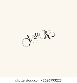 wedding caligraphic logo with monogram concept letter elegancy and beauty in one look KV