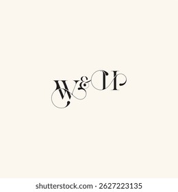 wedding caligraphic logo with monogram concept letter elegancy and beauty in one look HW