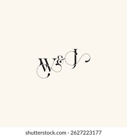 wedding caligraphic logo with monogram concept letter elegancy and beauty in one look JW