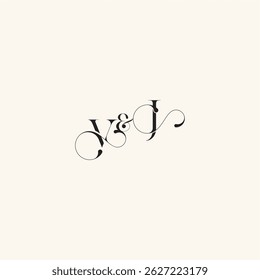 wedding caligraphic logo with monogram concept letter elegancy and beauty in one look JV