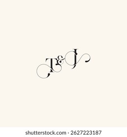 wedding caligraphic logo with monogram concept letter elegancy and beauty in one look JT