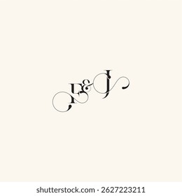 wedding caligraphic logo with monogram concept letter elegancy and beauty in one look JF