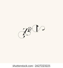 wedding caligraphic logo with monogram concept letter elegancy and beauty in one look IZ