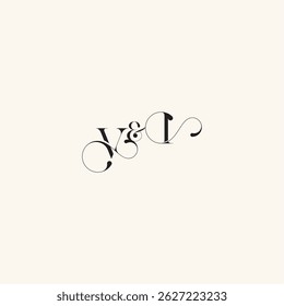 wedding caligraphic logo with monogram concept letter elegancy and beauty in one look IV