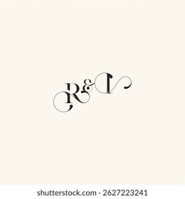 wedding caligraphic logo with monogram concept letter elegancy and beauty in one look IR