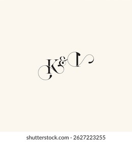 wedding caligraphic logo with monogram concept letter elegancy and beauty in one look IK