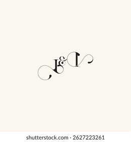 wedding caligraphic logo with monogram concept letter elegancy and beauty in one look II