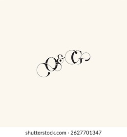 wedding caligraphic logo with monogram concept letter elegancy and beauty in one look GO